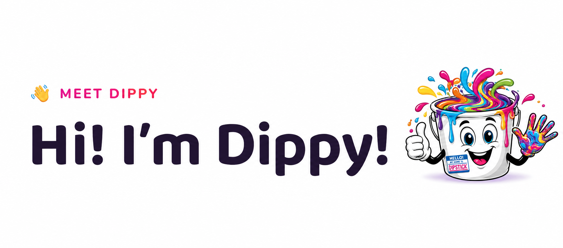 Meet Dippy, the colourful Dipsticks body marbling mascot